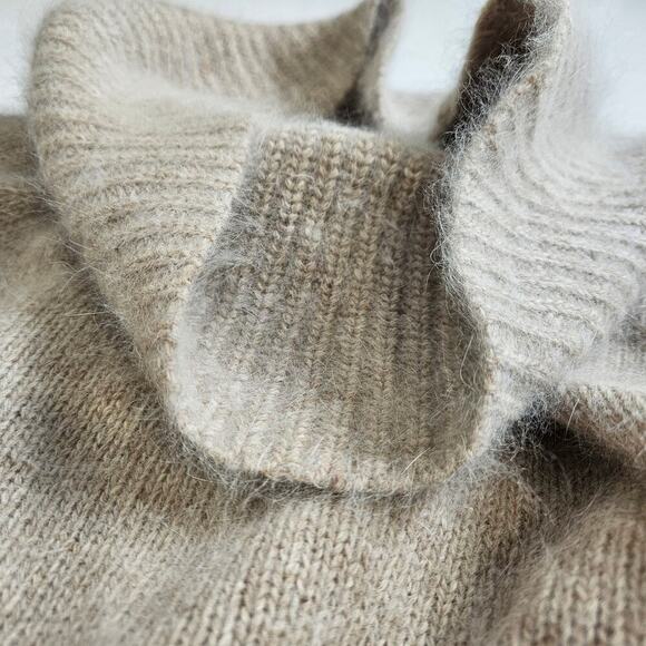 Rafaella Sweater Womens S Tan Rabbit Hair Lambs Wool Vintage Turtleneck - Picture 5 of 7